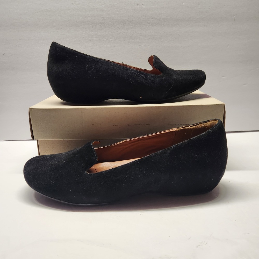 Clarks Artisan Concert Jazz Black Suede Loafers Shoes Womens Size 8 M Flats